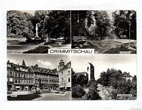 Ak Crimmitschau Friedenspark Markt Kirchbergsiedlung Kreis Werdau DDR