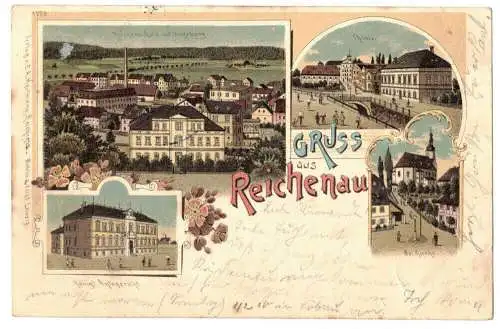 Litho Ak Gruss aus Reichenau (A4214