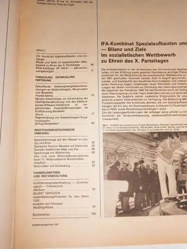 KFT Kraftfahrzeugtechnik Zeitschrift 3 März 1981 PKW Anhänger HP 300.01 IFA