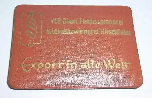 EIN DDR Reklame Spiegel Oberlausitz Flachsspinnerei Leinenzwirnerei Hirschfelde