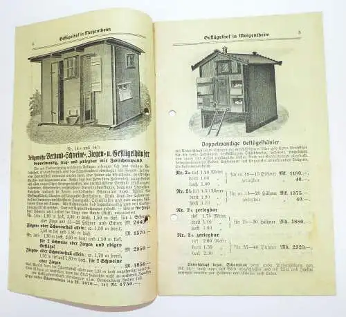 Preisliste Geflügel Hof Mergentheim 1920 Ställe Mühle Geflügelzucht Zubehör