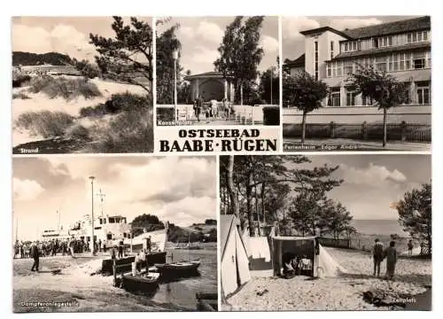 Ak Ostseebad Baabe Rügen Konzertplatz Strand Dampferanlegestelle 1967