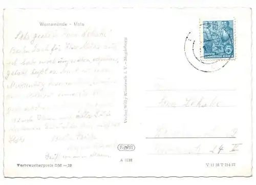 Foto Ak Warnemünde Mole 1957 Meer