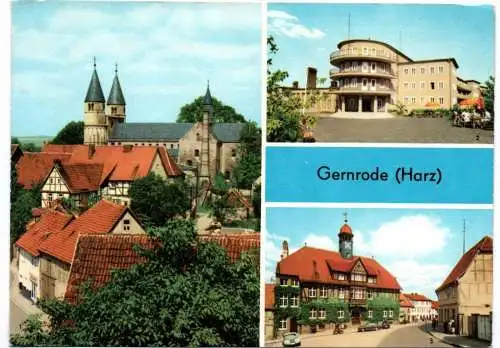Ak Gernrode Harz Am Spittelplatz Rathaus Erholungsheim Fritz Heckert 1971