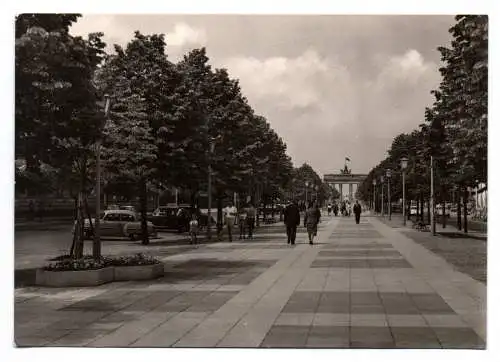 Foto Ak Berlin 1965 Unter den Linden mit Brandenburger Tor
