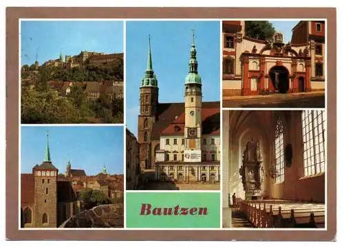 Ak Bautzen Budysin Blick vom Protschenberg auf die Altstadt 1992