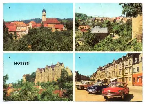 Ak Nossen Teilansicht Blick vom Schloß Heimatmuseum Markt 1971