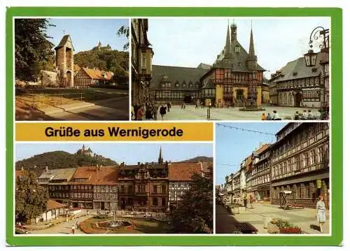 Ak Grüße aus Wernigerode An der Stadtmauer Rathaus Nicolaiplatz 1986