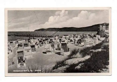 Ak Ostseebad Binz auf Rügen Strand 1955