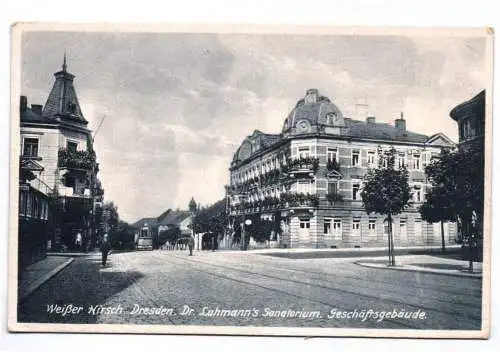 Ak Dresden Weißer Hirsch Dr Lahmanns Sanatorium Geschäftsgebäude Straßenbahn