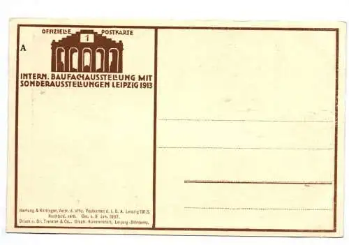 Ak Leipzig internationale Baufach Ausstellung 1913 Erich Waschneck