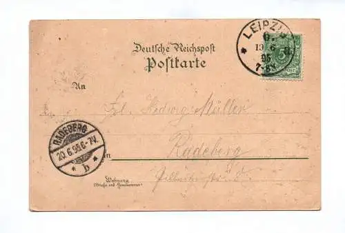 Ak Litho Gruss aus Leipzig 1895 Reichsgericht Gewerbeschule Kunstacademie