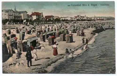 Ak Ostseebad Binz auf Rügen Strandleben um 1910