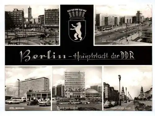 Ak Berlin Hauptstadt der DDR Alexanderplatz Karl Marx Allee Haus des Lehres 1967