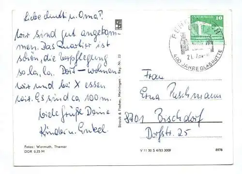 DDR Ak Fehrenbach Erholungsheim HO Treffpunkt 1983