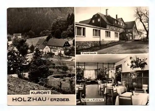 DDR Ak Kurort Holzhau Erzgebirge Fischerbaude Speise und Clubraum 1975