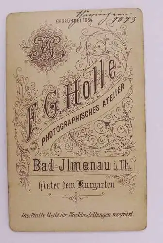 CDV Foto Bad Ilmenau Hütte Personen 1899 Thüringen