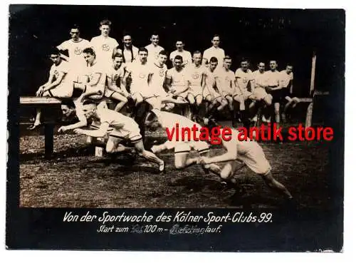 Fotografie Köln Sport Club 99 Sportwoche 100 Lauf Sport Athletik 1920er 