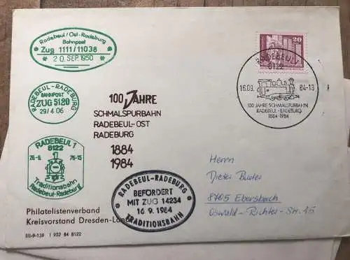 Konvolut Briefe DDR Bahnpost Brief 10 Stück Eisenbahn Post