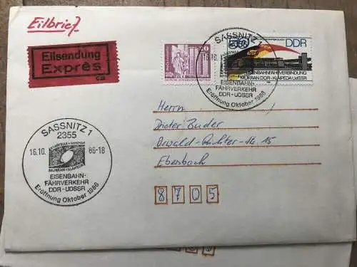 Konvolut Briefe DDR Bahnpost Brief 10 Stück Eisenbahn Post
