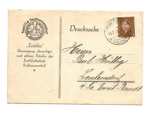Vereinigung ehemaliger Schüler Textilia Seifhennersdorf Drucksache 1936 