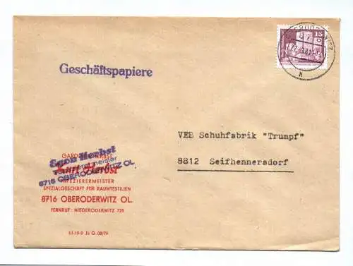 Geschäftspapiere Gardinen Herbst Spezialgeschäft Raumtextilien Oderwitz 1981