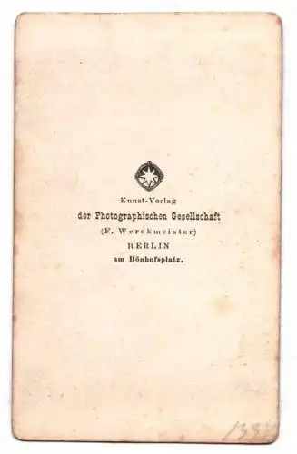 CDV Foto ängstlicher Bube Photographische Gesellschaft Berlin 1880er