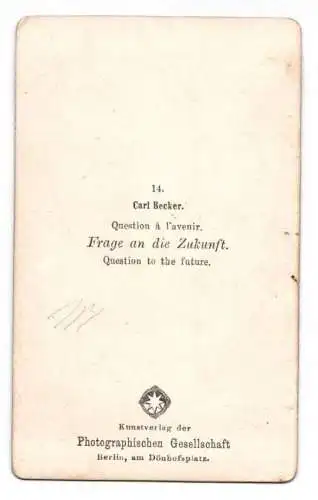 CDV Foto Becker Frage an die Zukunft Photographische Gesellschaft Berlin 1880er