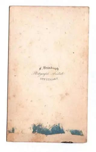CDV Fotografie Frau in Reifrock um 1870 Brandseph Stuttgart Foto