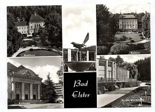 Echtfoto Ak Bad Elster Badehaus Kurtheater Kurhaus Wandelhalle DDR