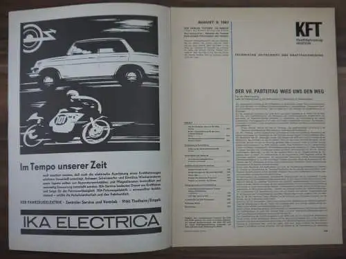 DDR Heft KFT August 1967 Trabant Instnadsetzungshinweise Fahrbericht Tatran S 12