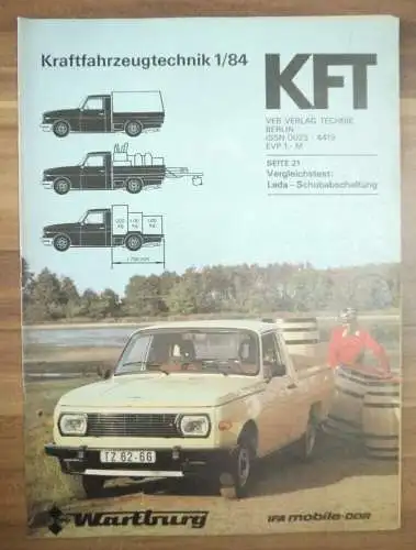 KFT Wartburg Trans Januar 1984 Vergleichstest Lada Schubabschaltung Heft DDR