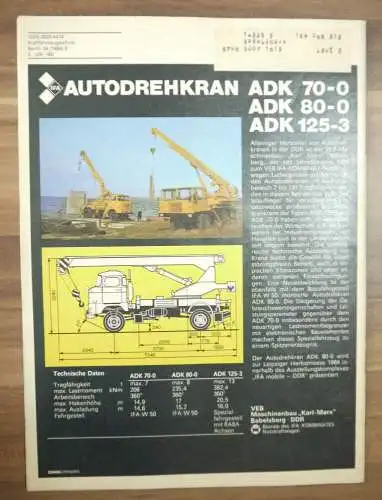 IFA Auto Drehkrane KFT Heft DDR Mai 1984 Neues vom Skoda Vorstellung Camptourist