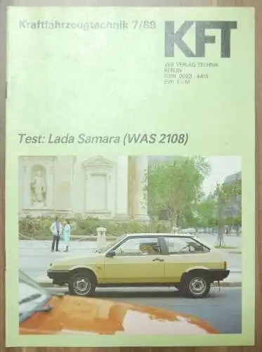 Zeitschrift KFT Test Lada Samara WAS 2108 Juli 1989 DDR Kraftfahrzeugtechnik