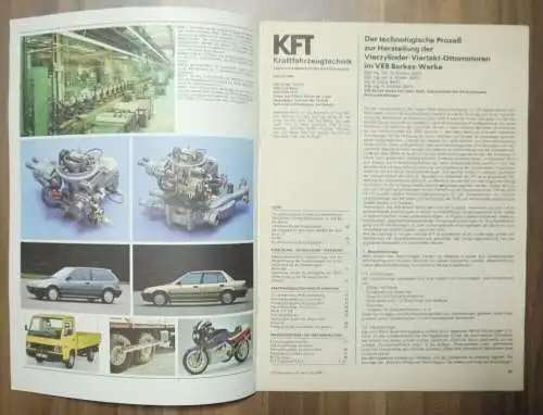 KFT Fertigungstechnik Viertaktmotor BM 860 März 1989 Zeitschrift DDR