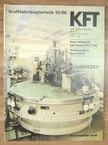 Kraftfahrzeugtechnik Oktober 1986 Erster Fahrbericht Lada Samara WAS 2108 KFT