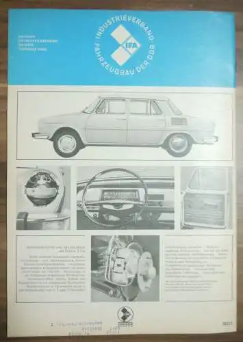 KFT Zeitschrift DDR Skoda S 100 März 1970 Neuheitenbeschreibung