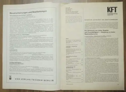 Zeitschrift DDR Kraftfahrzeugtechnik Juni 1982 Skoda 105 L KFT Dacia 1300