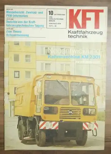 Zeitschrift KFT Messebericht Oktober 1981 DDR Kehrmaschine KM 230