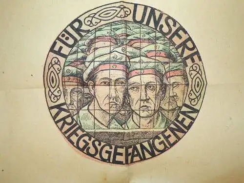 Plakat 1 Weltkrieg Deutsches Hilfswerk für Kriegsgefangene Original 1 Wk Poster