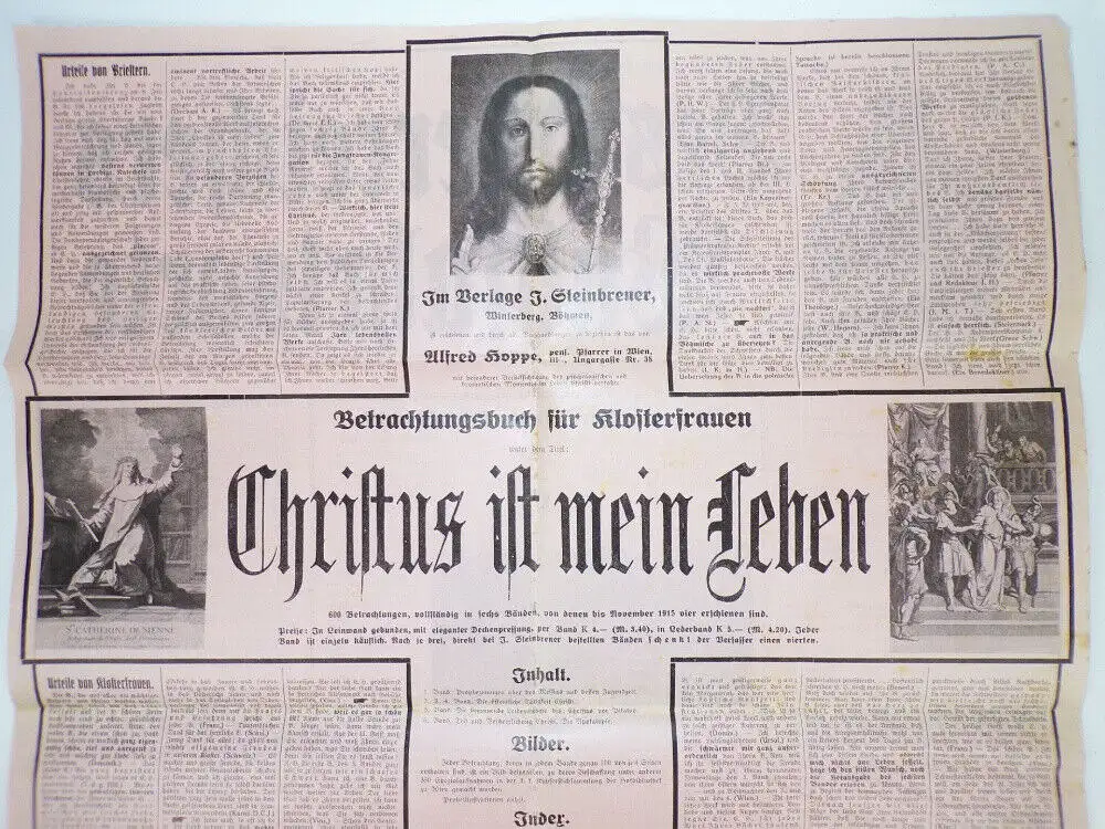 Alter Aushang Österreich Wallfahrtsorte um 1910 Christentum Buchankündigung 1