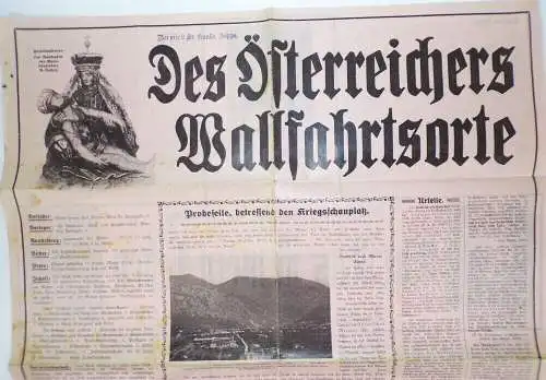 Alter Aushang Österreich Wallfahrtsorte um 1910 Christentum Buchankündigung