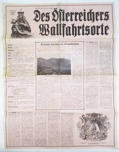 Alter Aushang Österreich Wallfahrtsorte um 1910 Christentum Buchankündigung