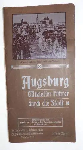 Augsburg Offizieller Führer durch die Stadt um 1910