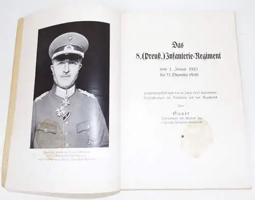 Das 8 Preußische Infanterie Regiment 1921 bis 1930 Buch