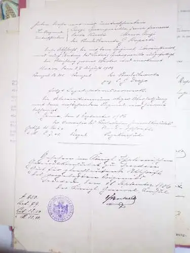 Mappe Dokumente Konsul verstorbener Dresden in Italien Nervi bei Genua 1906