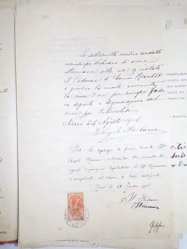 Mappe Dokumente Konsul verstorbener Dresden in Italien Nervi bei Genua 1906