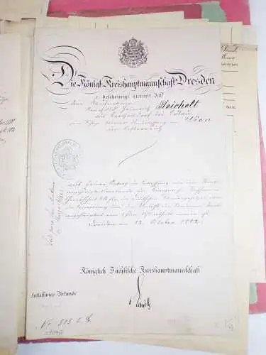 Mappe Dokumente Konsul verstorbener Dresden in Italien Nervi bei Genua 1906