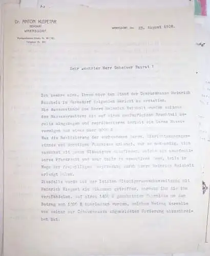 Mappe Dokumente Konsul verstorbener Dresden in Italien Nervi bei Genua 1906
