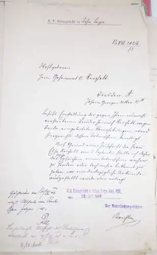 Mappe Dokumente Konsul verstorbener Dresden in Italien Nervi bei Genua 1906